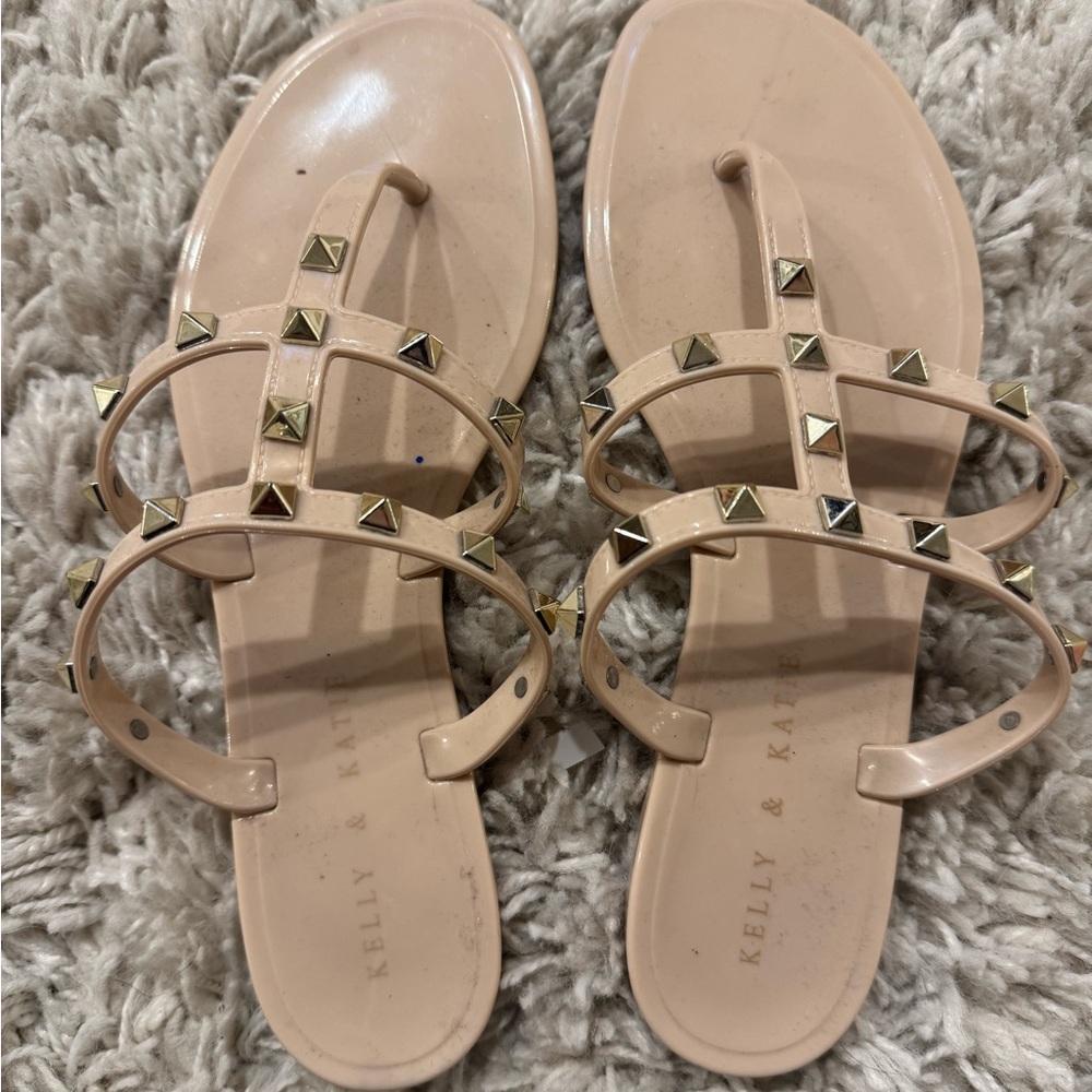 Kelly & Katie Tan Rock Stud Sandals